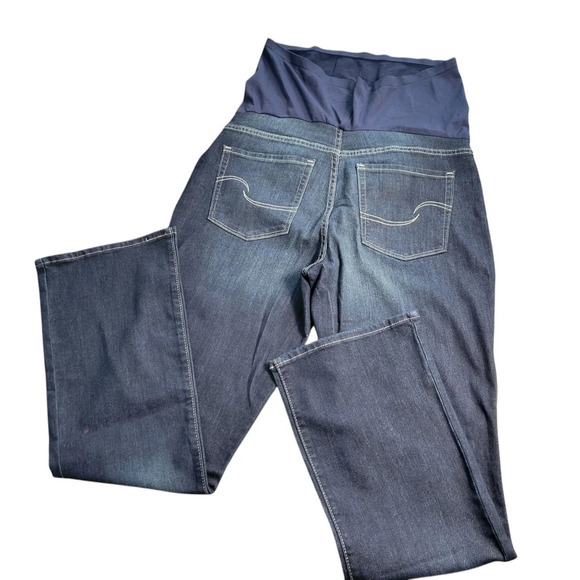 NWT Signature Gold Levi's Dark Wash Maternity Bootcut Jeans Women XL - Picture 2 of 9